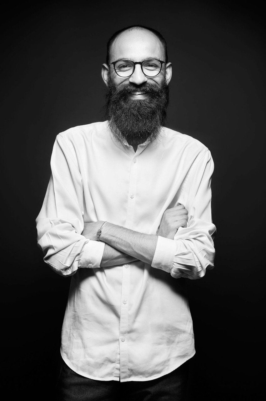 Co Founder, Cotton Rack, A black & white photograph