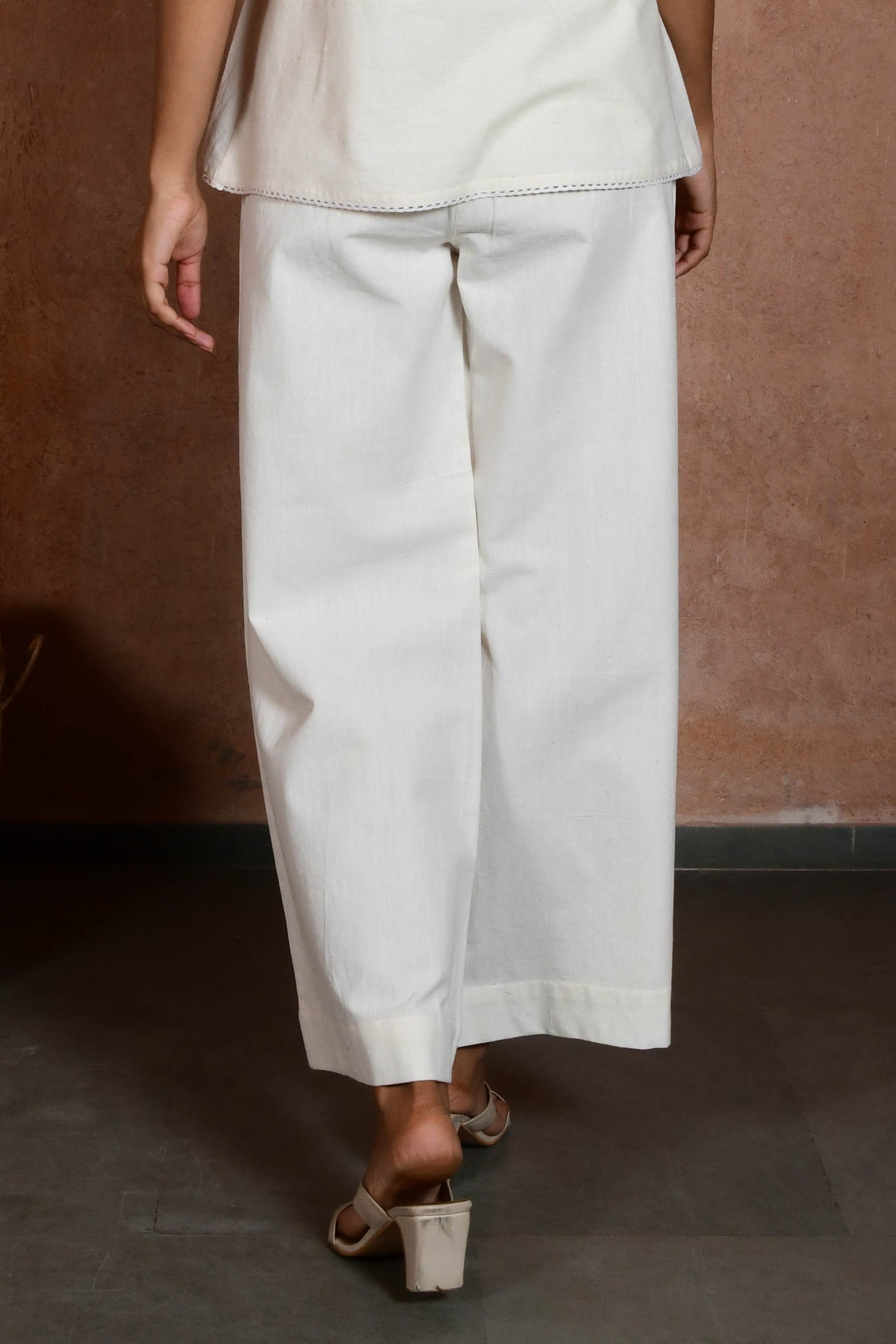 White Women Comfort loose fit Cotton Pant Trouser - Ro-Sky Fashion - 3703697