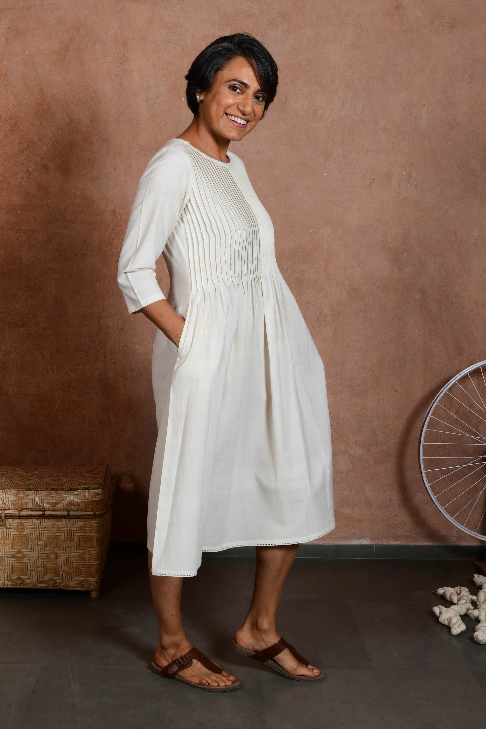 Buy The Vanca White Knee Length Dress for Women Online  Tata CLiQ